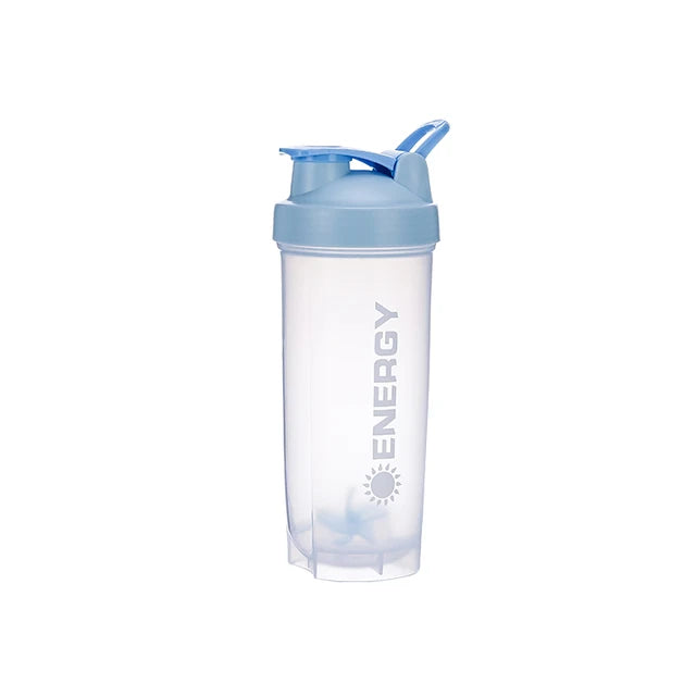 500ML Blue Sports Water Bottle Protein Shaker