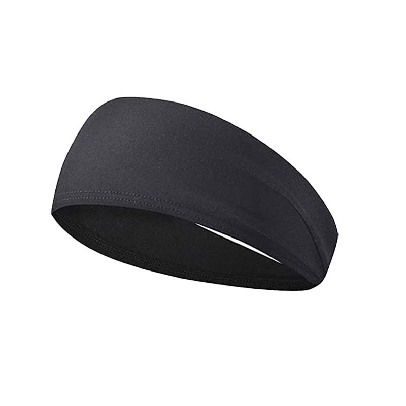 Black Basic Elastic Sports Sweatband