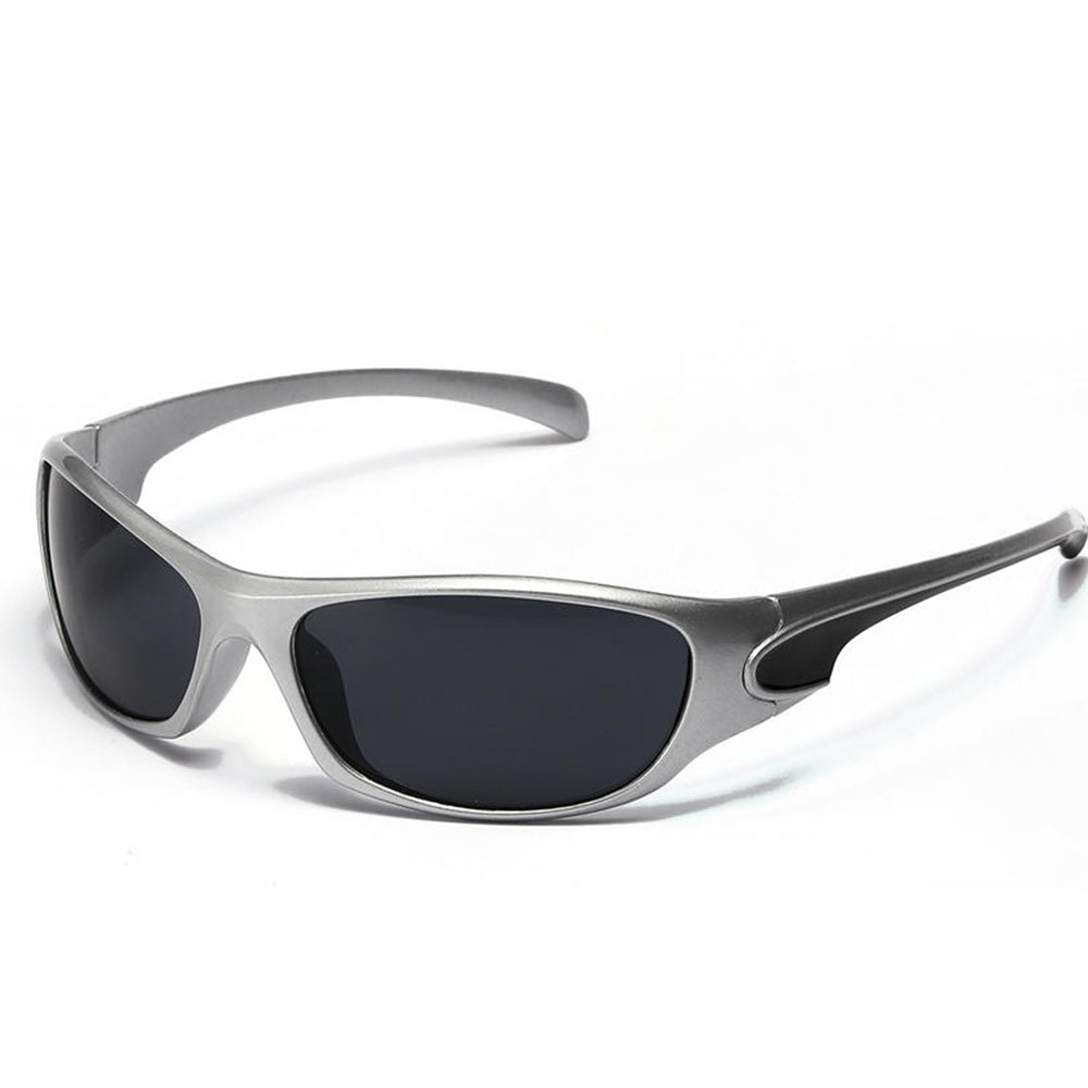 Men's Silver Y2K Sunglasses | Vintage Cycling Sports Eyewear