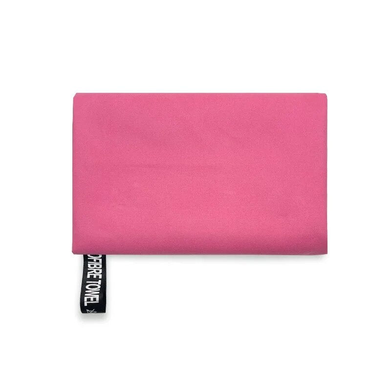 Ultra-Absorbent Pink Microfiber Towel for Sports & Outdoor Activities