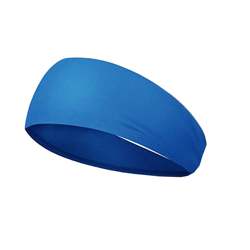 Blue Basic Elastic Sports Sweatband