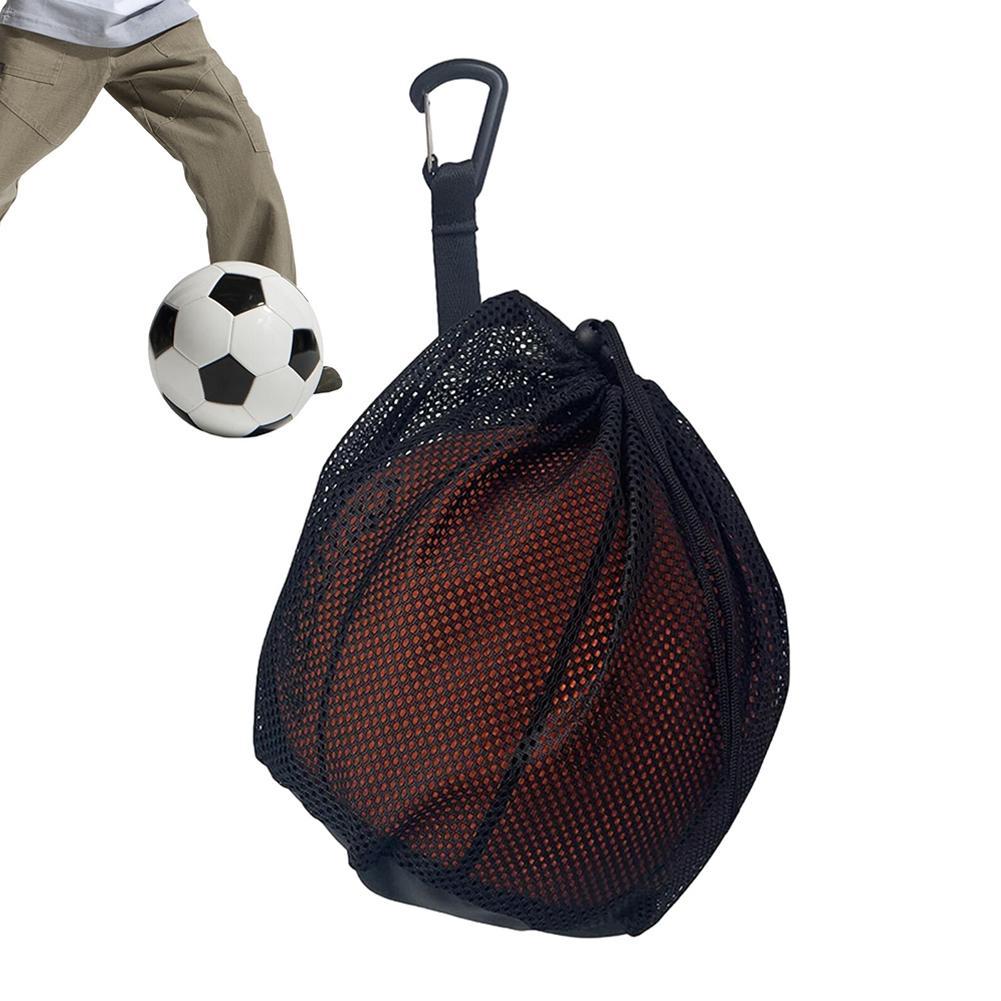 Clip-On Ball Bag Portable Sports Ball Carrier with Hook