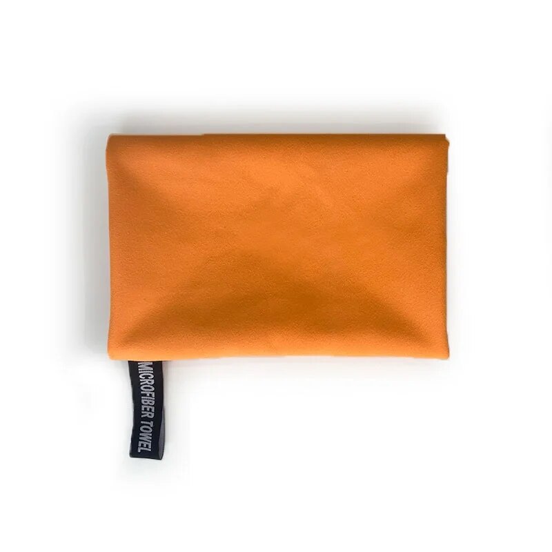 Ultra-Absorbent Orange Microfiber Towel for Sports & Outdoor Activities