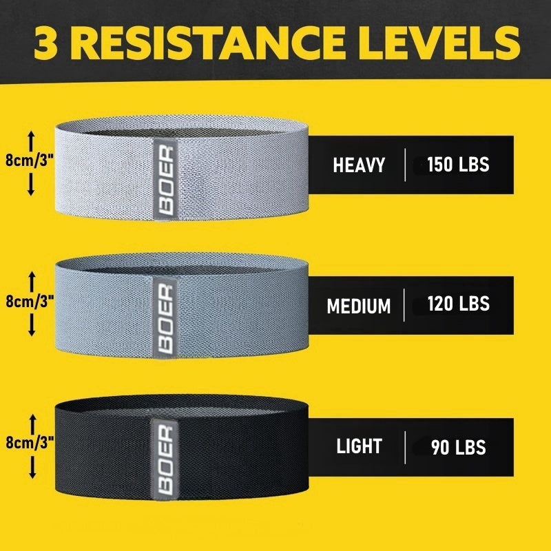 3PCS Fitness Resistance Bands Set - 3 Different Levels