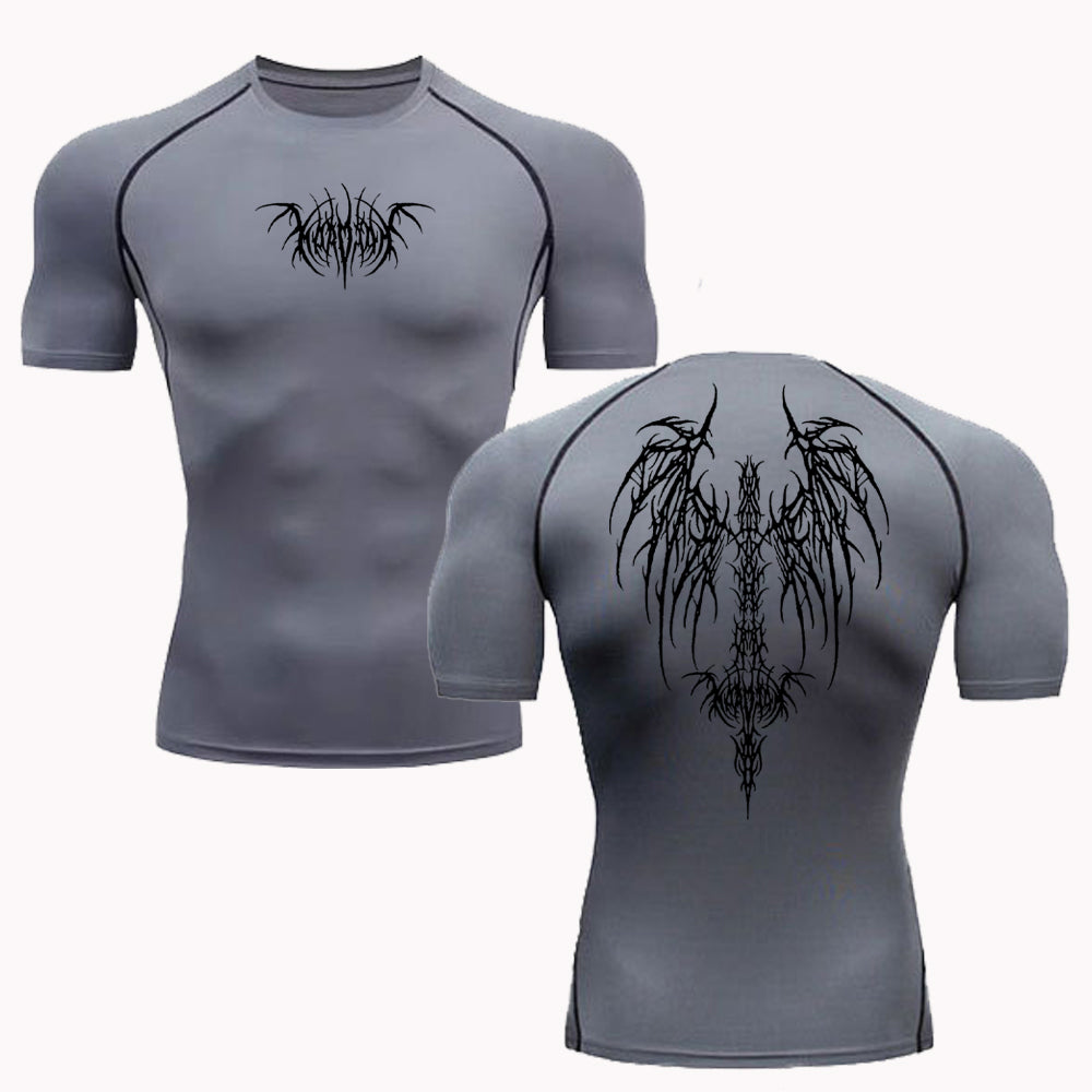 ALCA Design Gray Compression Shirt Short Sleeve For Men