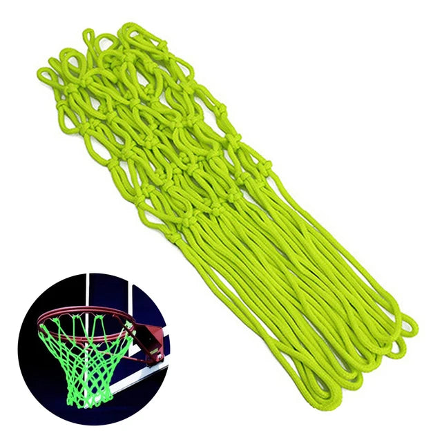 Glow-in-the-Dark Nylon Basketball Hoop Net - 12 Loops, Standard Size