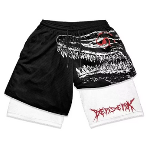 Black Anime Berserk Sports Shorts for Men - Model 6 FitFints