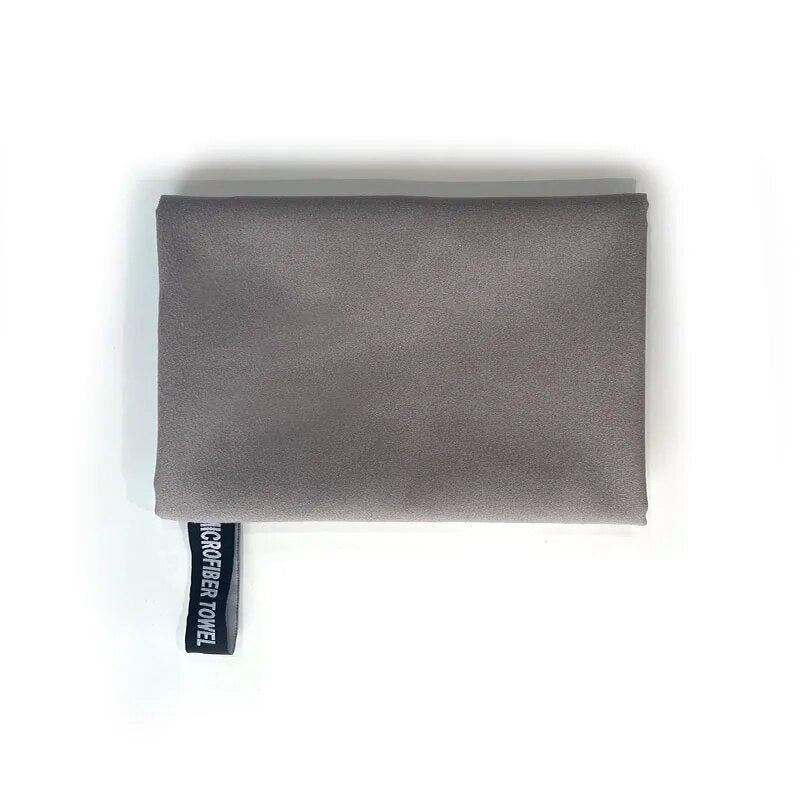 Ultra-Absorbent Gray Microfiber Towel for Sports & Outdoor Activities