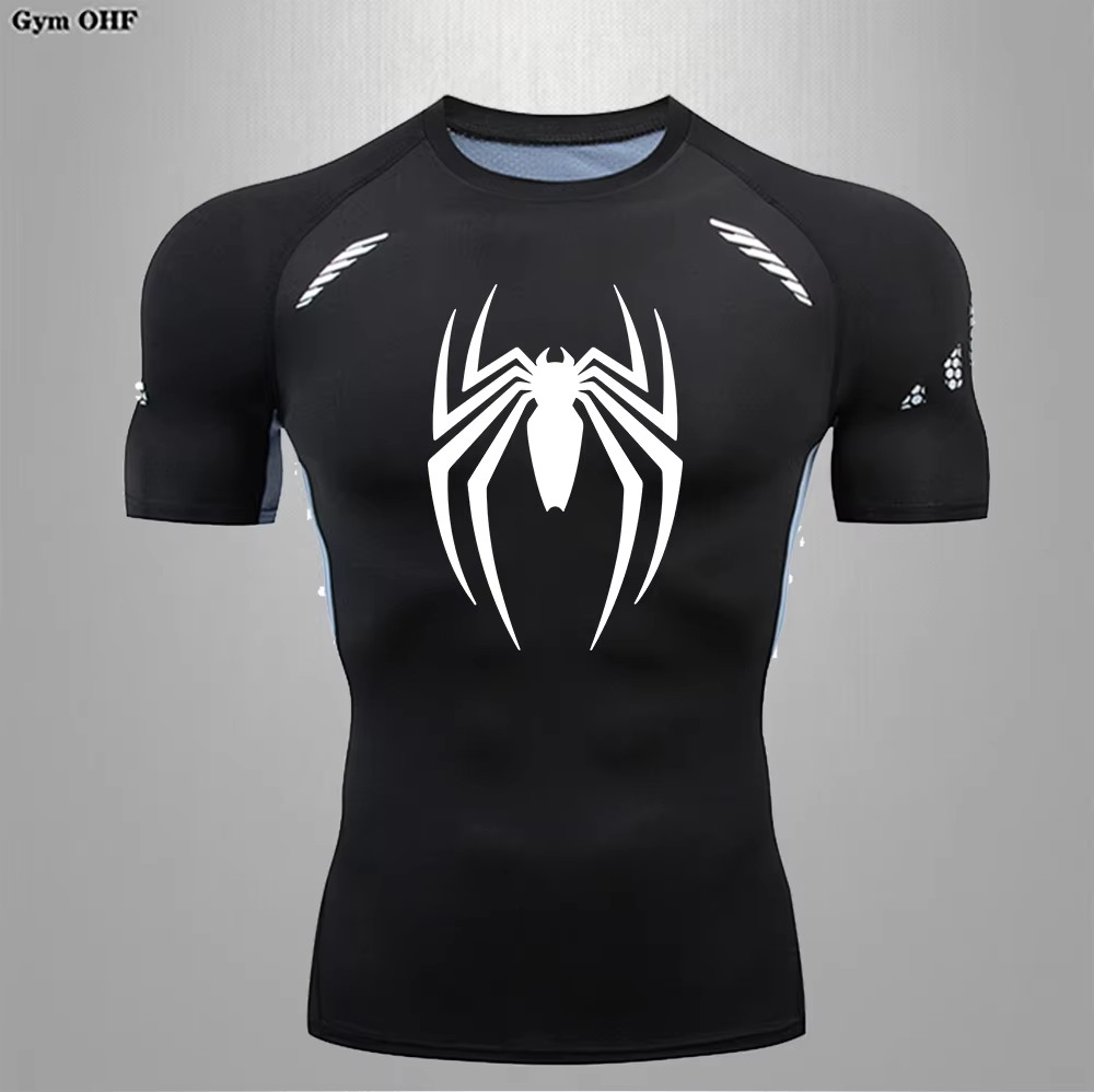 Spiderman High-Performance Activewear Compression Shirt - Short Sleeve for Men FitFints