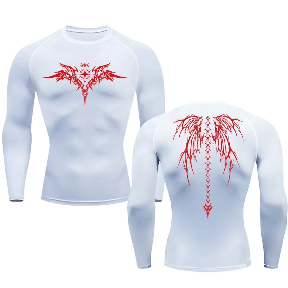 Skeleton Wings Compression Shirt Long Sleeve - Model 2 | High-Performance Activewear