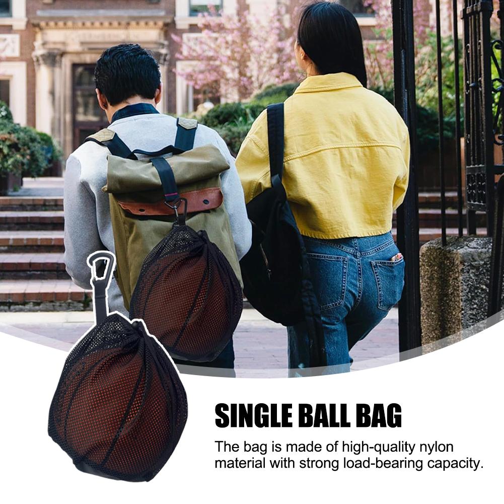 Clip-On Ball Bag Portable Sports Ball Carrier with Hook